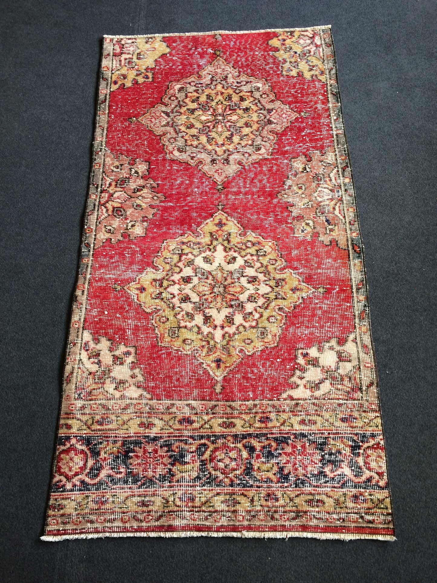 Vintage Mini Rug Small Area Rug Turkish Rug Oushak Rug Hand Made Rug Vintage Rug