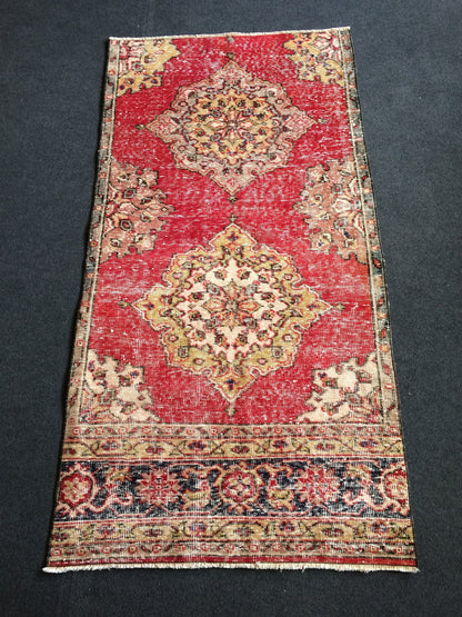 Vintage Mini Rug Small Area Rug Turkish Rug Oushak Rug Hand Made Rug Vintage Rug