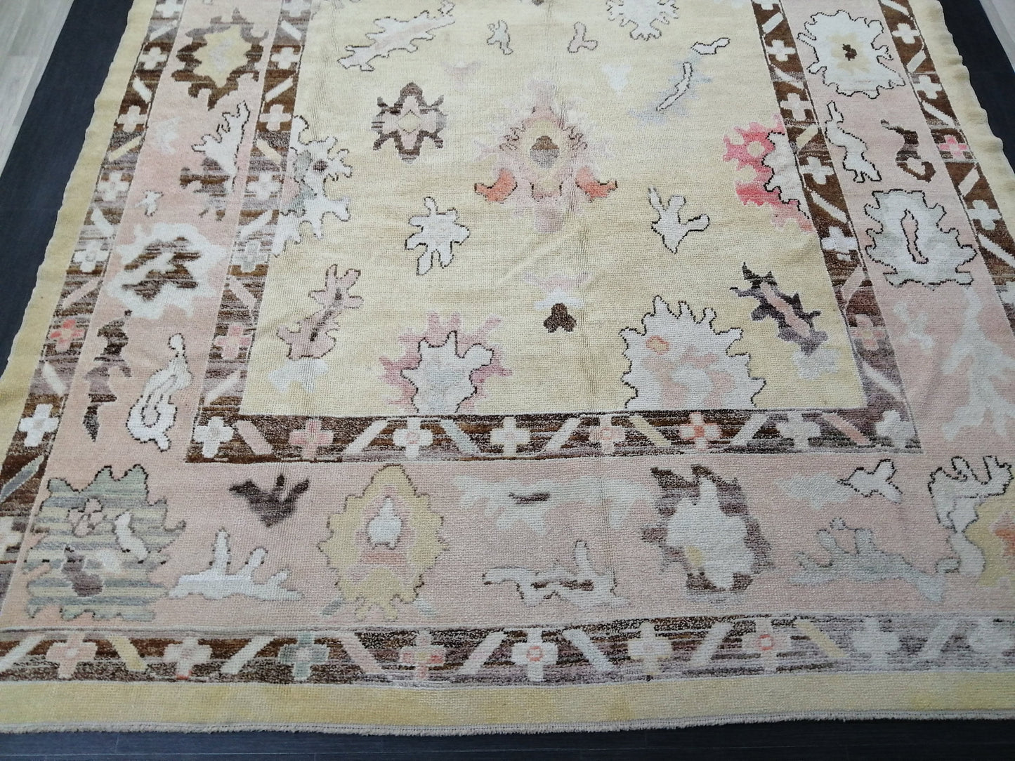 Vintage OUSHAK RUG, 12.6 x 8.6 Oushak Rug, Vintage Oushak Rug Wool Oushak Rug Hand Made Rugs, Authentic Oushak Rug