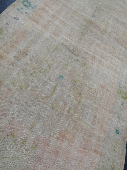 4.6 x 11.5 Muted Wool Runner Rug  Muted Oushak Runner Rug Turkish Runner Rug Vintage Runner Rug Hallway Runner Rug Kitchen Runner Rug