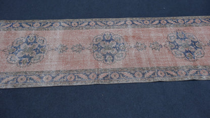 Runner rug, distressed vintage rug, hallway runner rug 141x34 inches