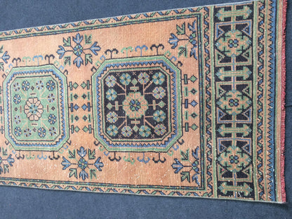 11.4 x 2.9 Oushak Runner Rug Turkish Runner Rug Vintage Runner Rug Hallway Runner Rug Kitchen Runner Rug Wool Runner Rug Wool Oushak Rug