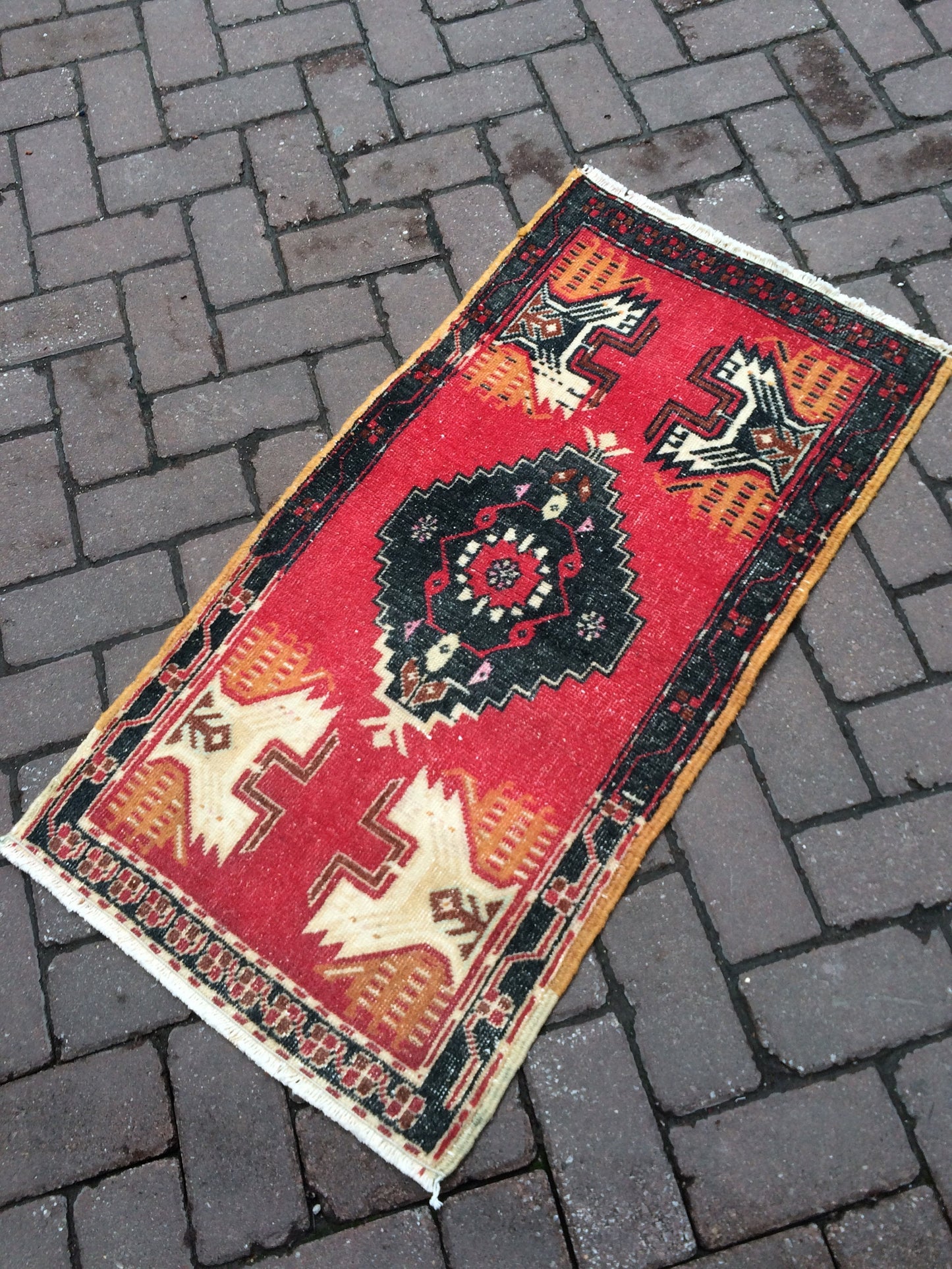 SMALL Area TURKISH Rug, bohemian hand made rug, minimalist motif