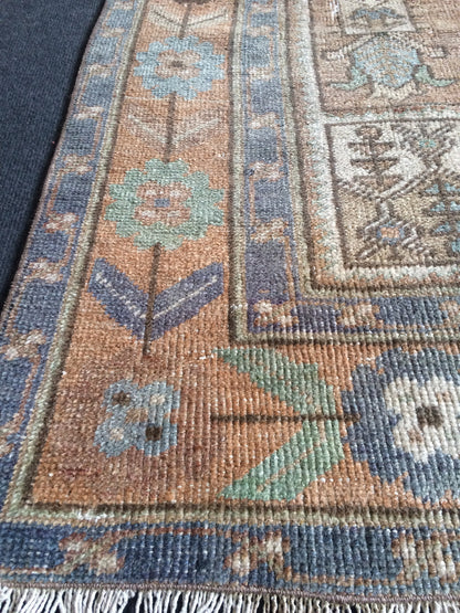 Persian Rug, Vintage Turkish Rug, Faded Rug, Rustic Rug,Bohemian Rug, Rug Runner, Turkish Rug, Farmhouse Rug, Vintage Rug, Wool rug