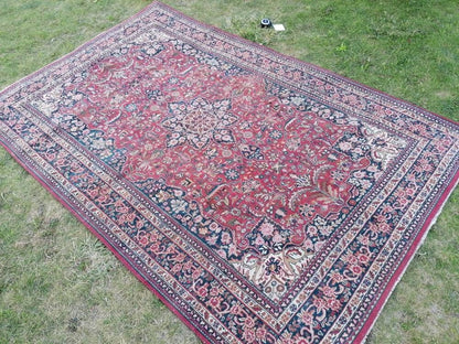 Vintage wool rug,persian wool rug, oushak hand made rug 6x9'4 bohemian rug, living room rug