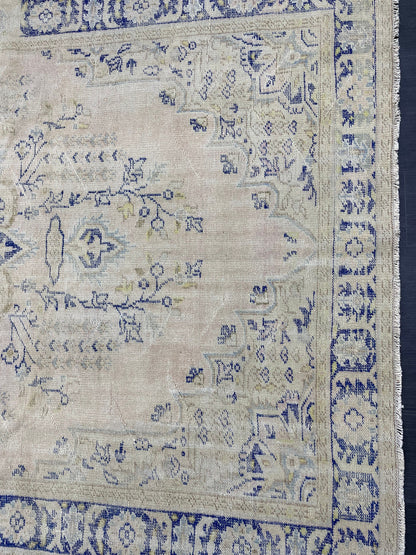 Large Distressed RUG 7x11 Muted TURKISH Antique Rug Vintage Persian Rug Vintage Rug Wool Oushak Rug HandMade Rug Hand Knotted Rug