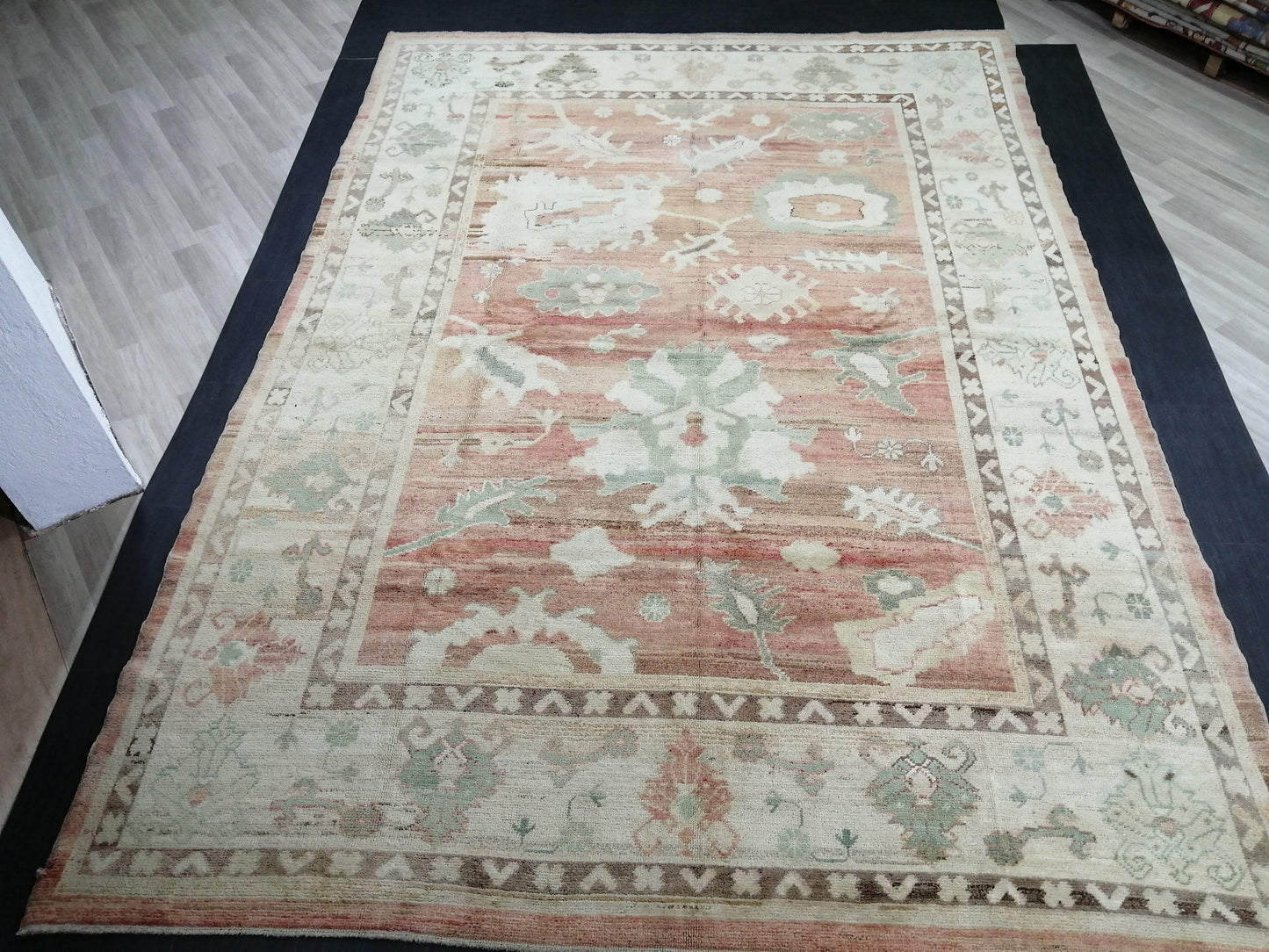 Vintage Muted OUSHAK RUG,12.5 x 8.9  Oushak Rug, Vintage Oushak Rug Wool Oushak Rug Hand Made Rugs, AUTHENTIC Oushak Rug
