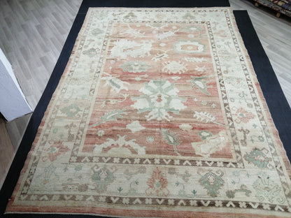 Vintage Muted OUSHAK RUG,12.5 x 8.9  Oushak Rug, Vintage Oushak Rug Wool Oushak Rug Hand Made Rugs, AUTHENTIC Oushak Rug