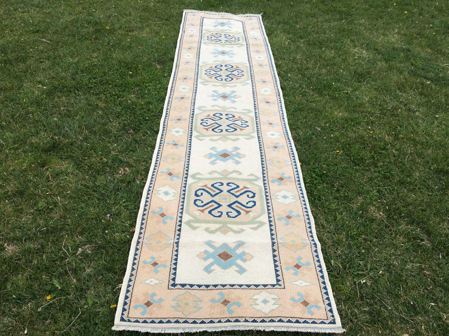 Muted Vintage Runner 3x11 Oushak RUNNER Rug, Turkish Rug, Hallway Runner Rug, Oushak Rug, Oushak Runner Rug, Wool Runner Rug, Faded Runner