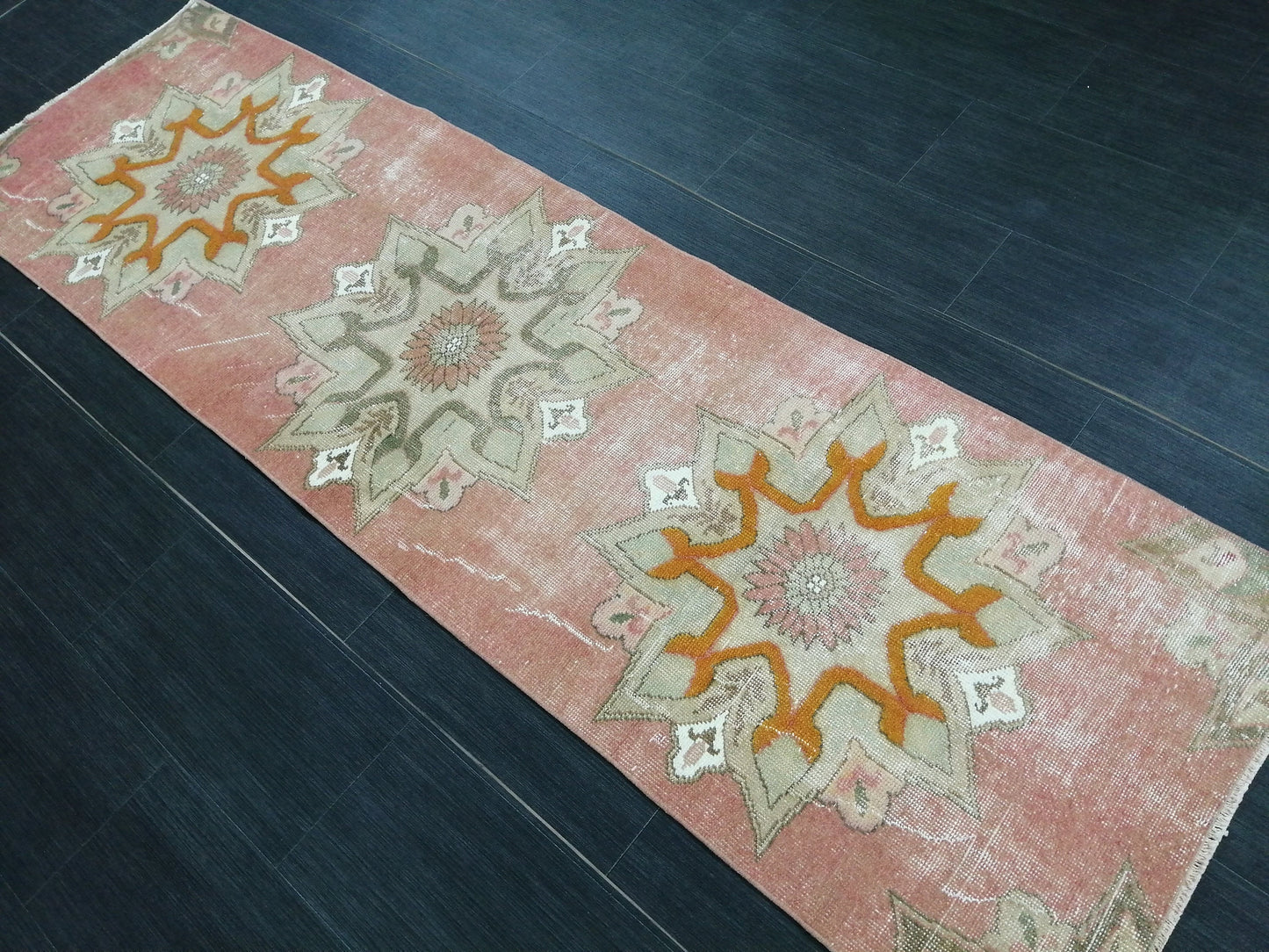 Vintage Oushak Runner Rug 8.2 x 2.3 Vintage Runner Rug Hallway Runner Rug Kitchen Runner Rug Wool Runner Rug Wool Oushak Rug