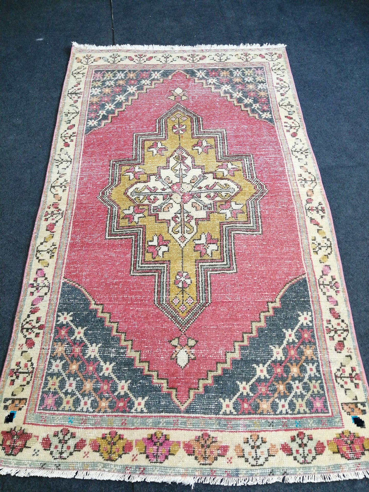 6 x 3.5  Turkish Rug, Oushak Rug, Oushak Rugs, Wool Oushak Rug, Blue Oushak Runner Rugs, Muted Rug, Vintage Rug, Hand Made Rug