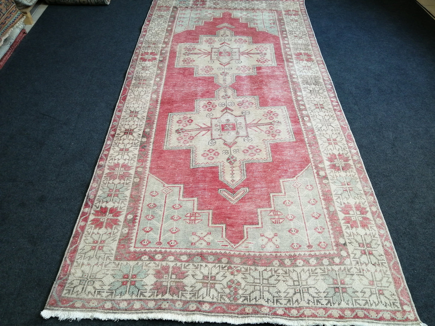 9.3 x 4.6   Oushak Runner Rug Turkish Runner Rug Vintage Runner Rug Hallway Runner Rug Kitchen Runner Rug Wool Runner Rug Wool Oushak Rug