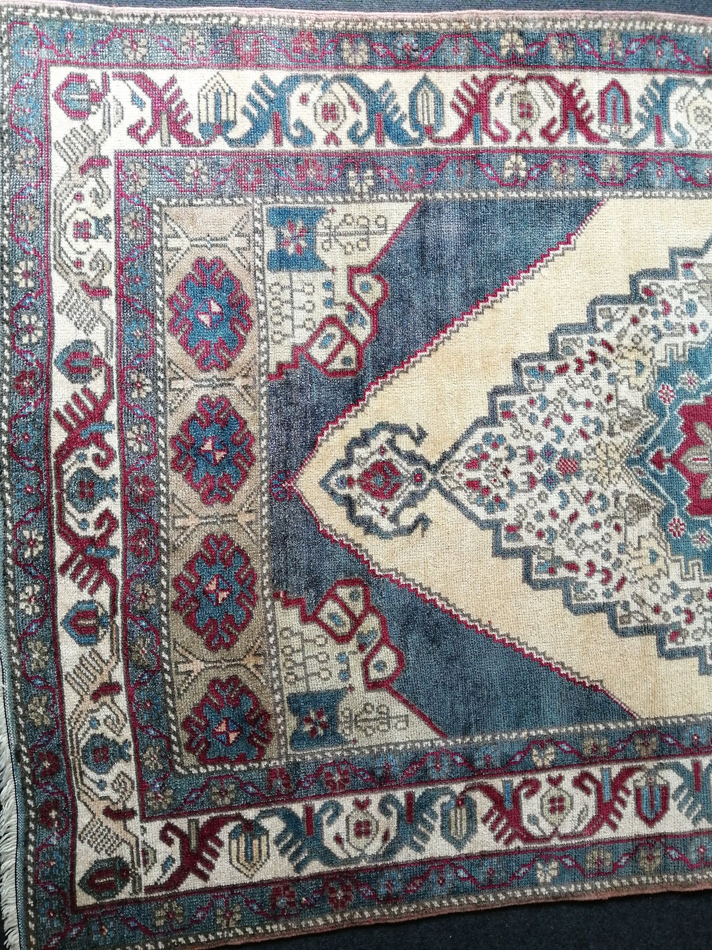 4.6 x 7 OUSHAK RUG TURKISH Oushak Rug Vintage Oushak Runner Rug Vintage Runner Rug Wool Oushak Rug Hand Made Rugs Vintage Turkish Rug
