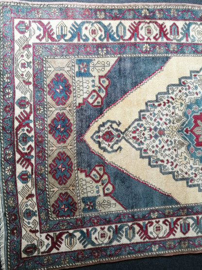 4.6 x 7 OUSHAK RUG TURKISH Oushak Rug Vintage Oushak Runner Rug Vintage Runner Rug Wool Oushak Rug Hand Made Rugs Vintage Turkish Rug