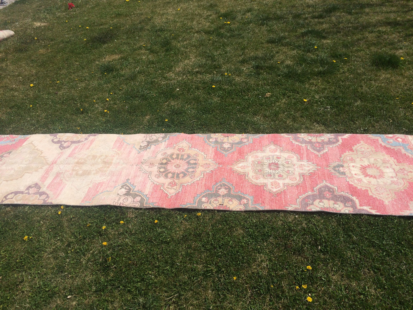 13 x 3 VINTAGE RUNNER Rug, Muted Vintage Turkish Runner Rug, Oushak Runner Rug, Hand woven Rug, High Quality wool runner Rug,3x13 Runner