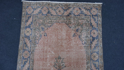 Runner rug, distressed vintage rug, hallway runner rug 141x34 inches