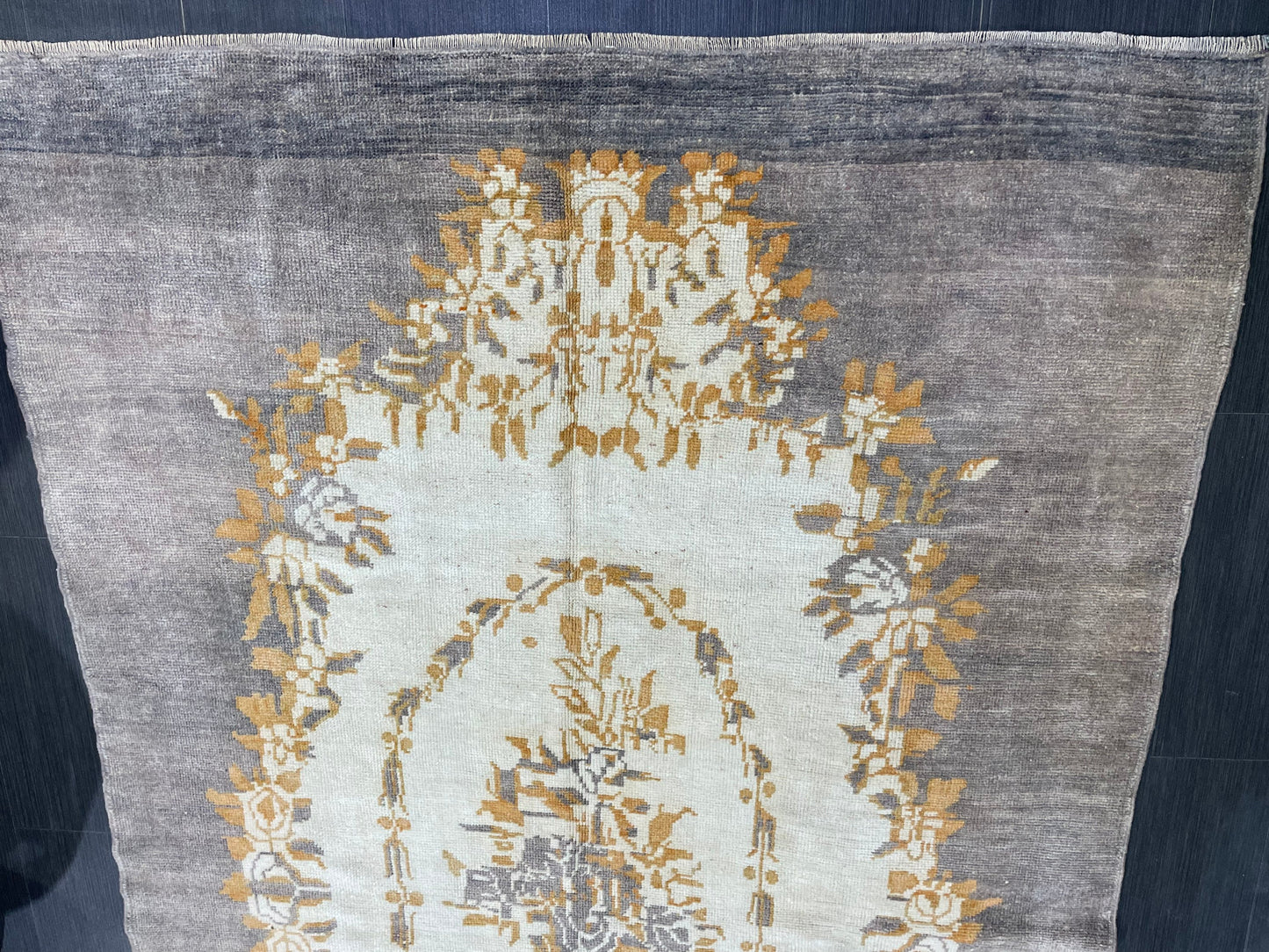 Vintage Rug, Persian 5.2 x 8.8 Rug, All Wool Hand Knotted Rug, HANDMADE Rug, Vintage Turkish Rug, Oushak Rug, Grey Wool Rug