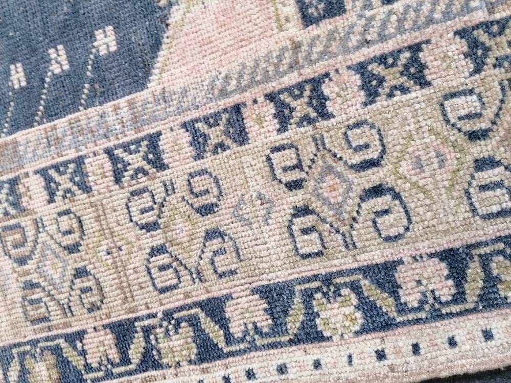 Oushak turkish wool rug 4'1x7'10 turkish handmade rug, vintage rug,kitchen rug, living room rug, bohemian rug