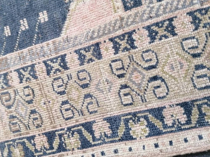 Oushak turkish wool rug 4'1x7'10 turkish handmade rug, vintage rug,kitchen rug, living room rug, bohemian rug