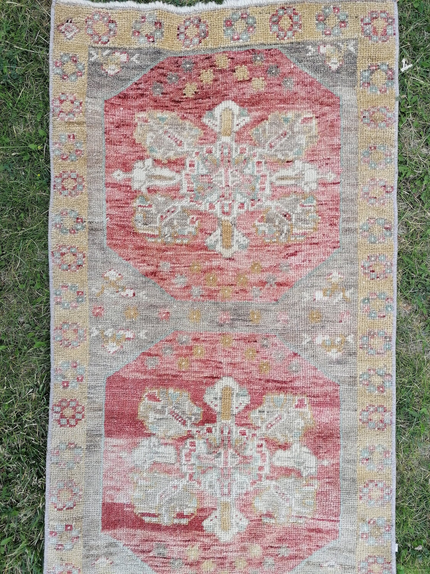 2x8'8 runner rug, oushak turkish runner rug, vintage turkish runner rug, oushak vintage runner rug, vintage rug, kitchen runner rug