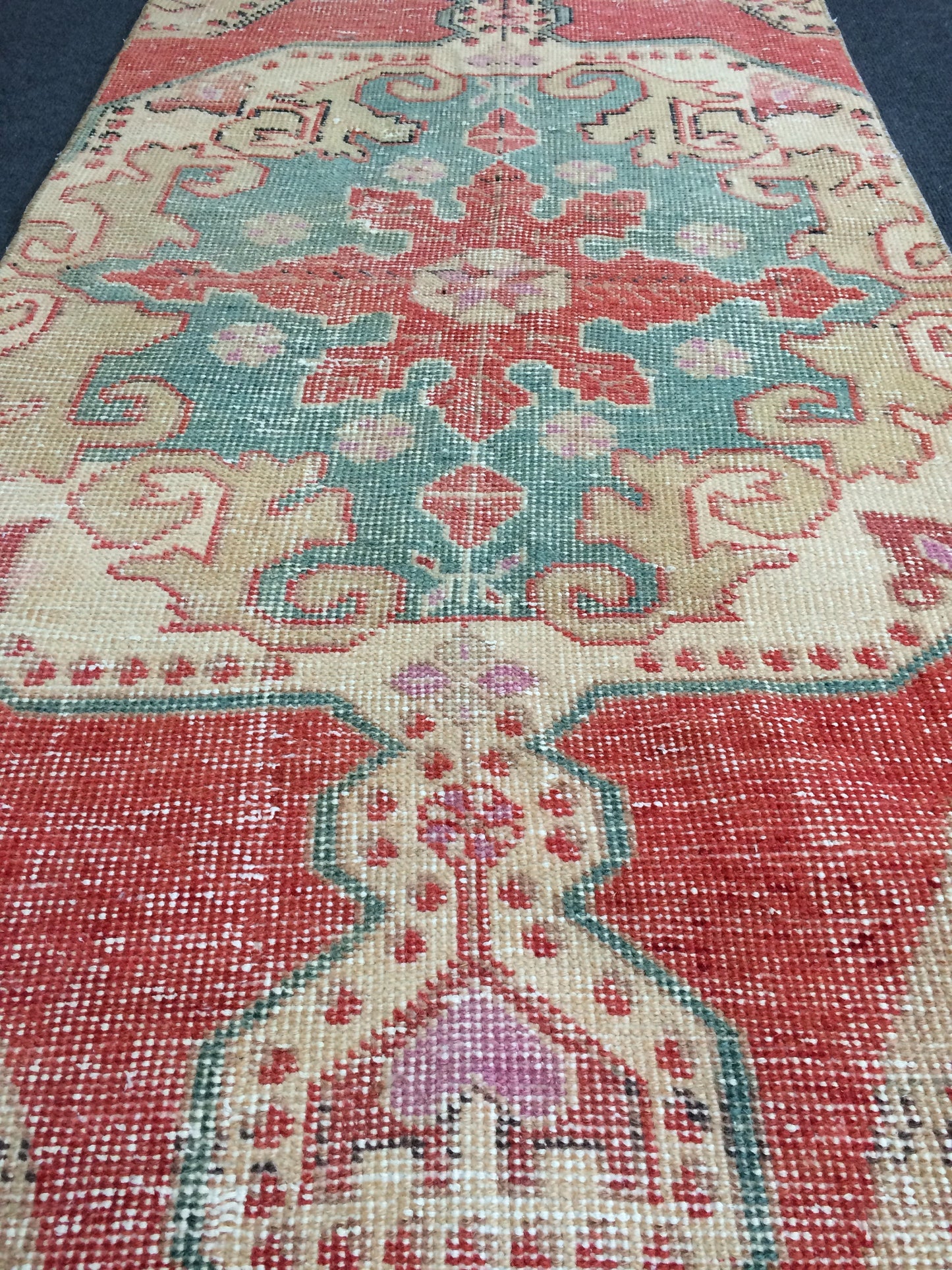 7.2 x 2.6 Turkish Runner Rug, Oushak Rug, Oushak Rugs,  Oushak Runner Rugs, Runner Rug, Vintage Runner Rug, Hand Made Rug