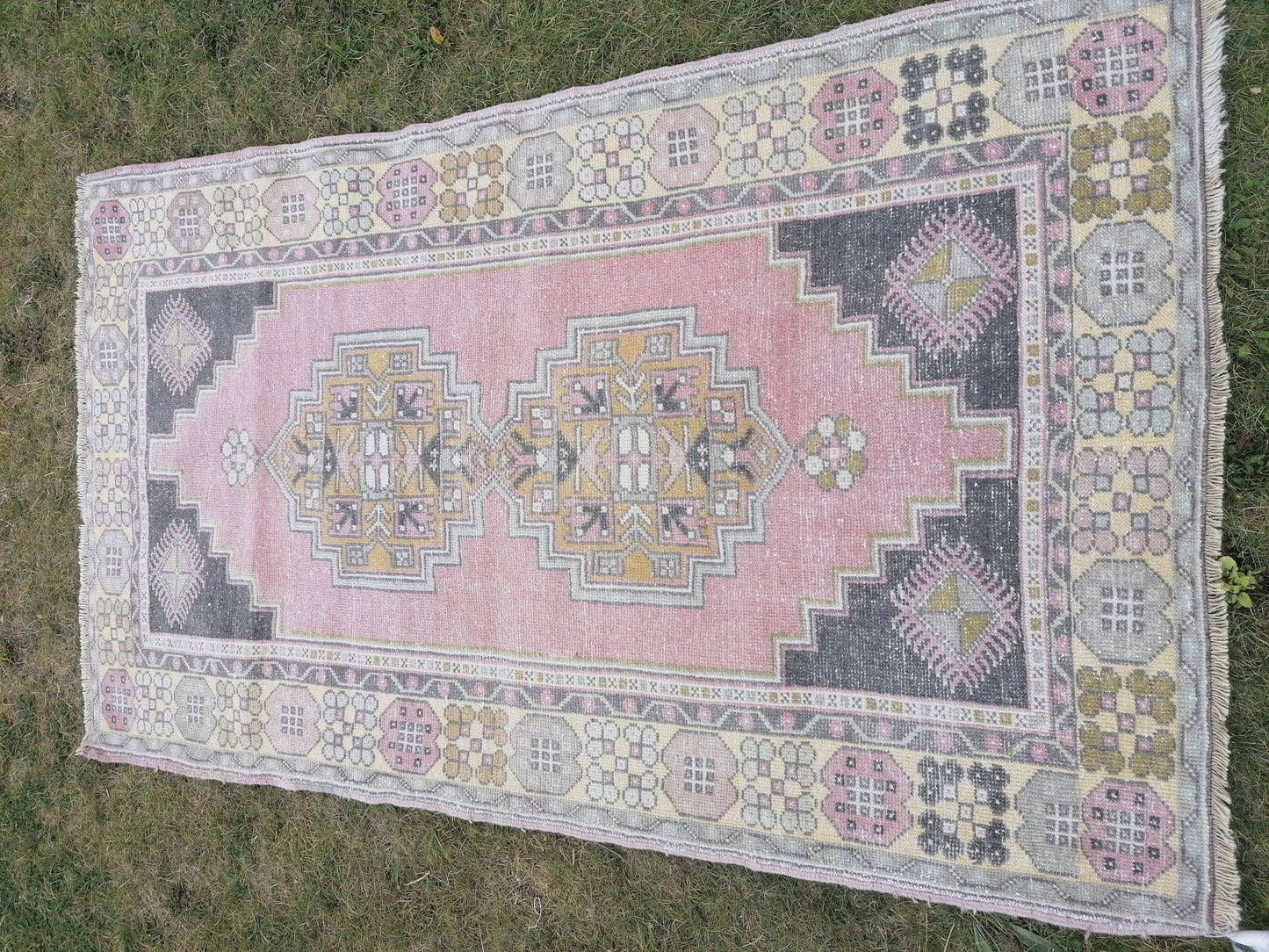 Turkish rug,vintage rug,vintage oushak rug 4x6'5 vintage hand made wool rug, kitchen rug, bohemian rug,area rug