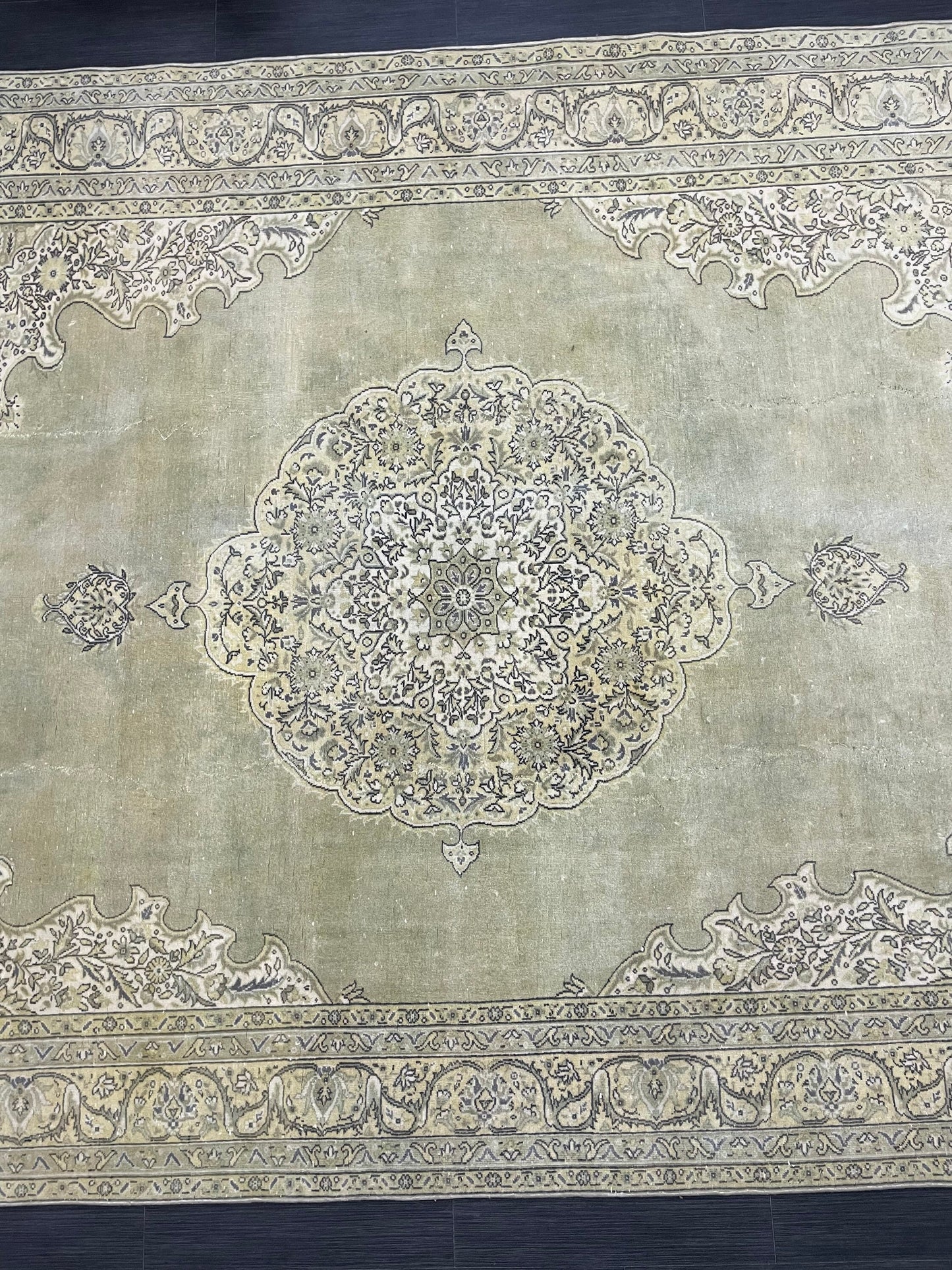 Vintage Turkish Rug Vintage Green 7x10 ft Rug, Oriental Rug Wool Rug Fine Hand Knotted Vintage Rug HandMade Rug Persian Rug