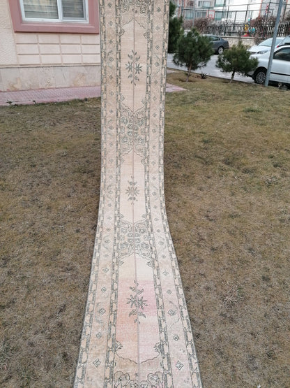 2 x 13 Runner rug patchwork runner, vintage hallway runner rug, Distressed Runner