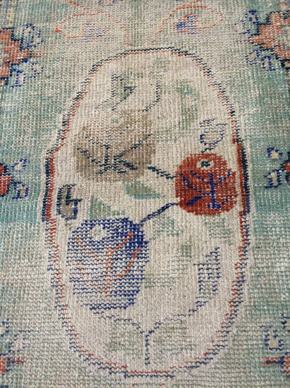 2.4 x 4.9 VINTAGE RUG TURKISH Rug Distressed Rug Oushak Rug Handmade Rug Hand Knotted Rug
