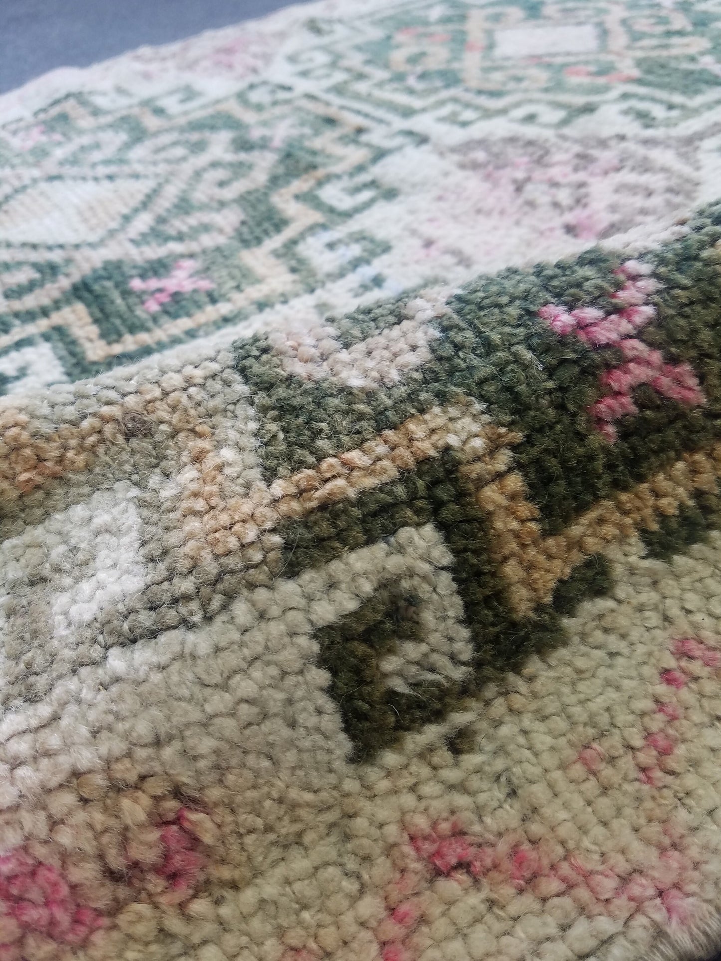 3.4 x 6.8 Vintage wool rug, oushak rug, unique handmade rug kitchen rug bohemian rug traditional rug