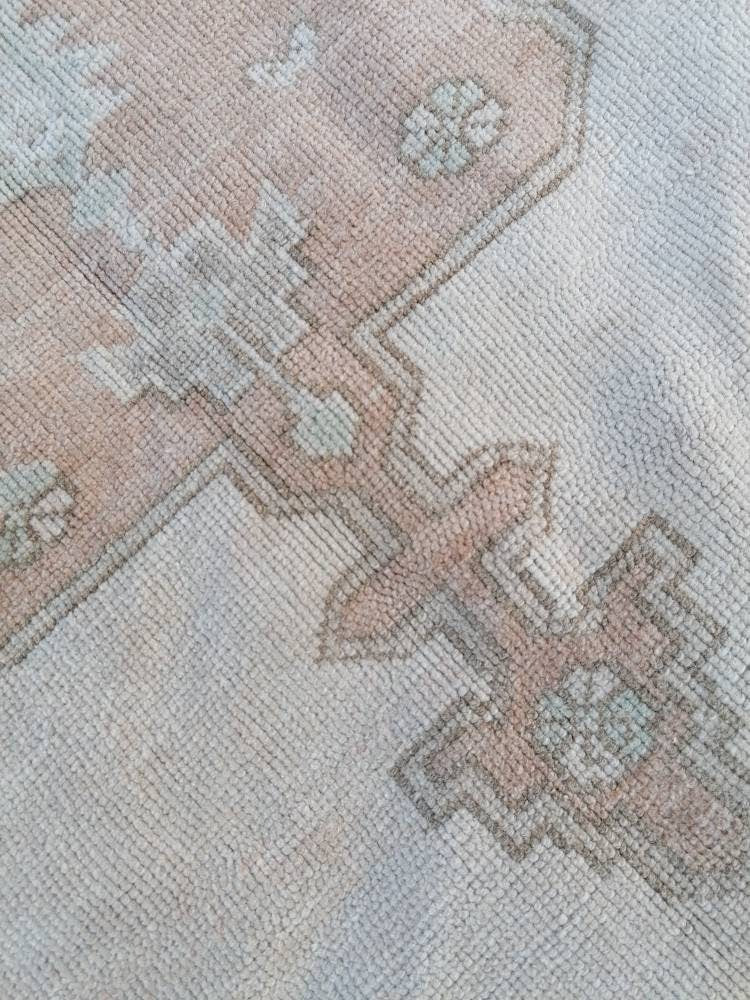 2'10x9'7 muted vintage runner, oushak runner rug, hallway runner, kitchen vintage anatolian rug