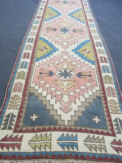 12'2x3' oushak runner rug,runner rug,turkish runner rug vintage rug vintage oushak rug,hand made runner rug, kitchen runner rug bohemian rug