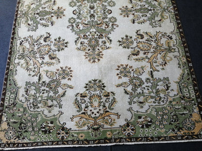 10 x 6.6 Green OUSHAK RUG TURKISH Oushak Rug Vintage Oushak Runner Rug Vintage Runner Rug Wool Oushak Rug Hand Made Rugs Vintage Turkish Rug