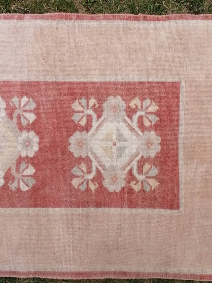 Hallway wool runner 2'5x8'9 turkish runner rug, vintage handmade runner rug, kitchen runner