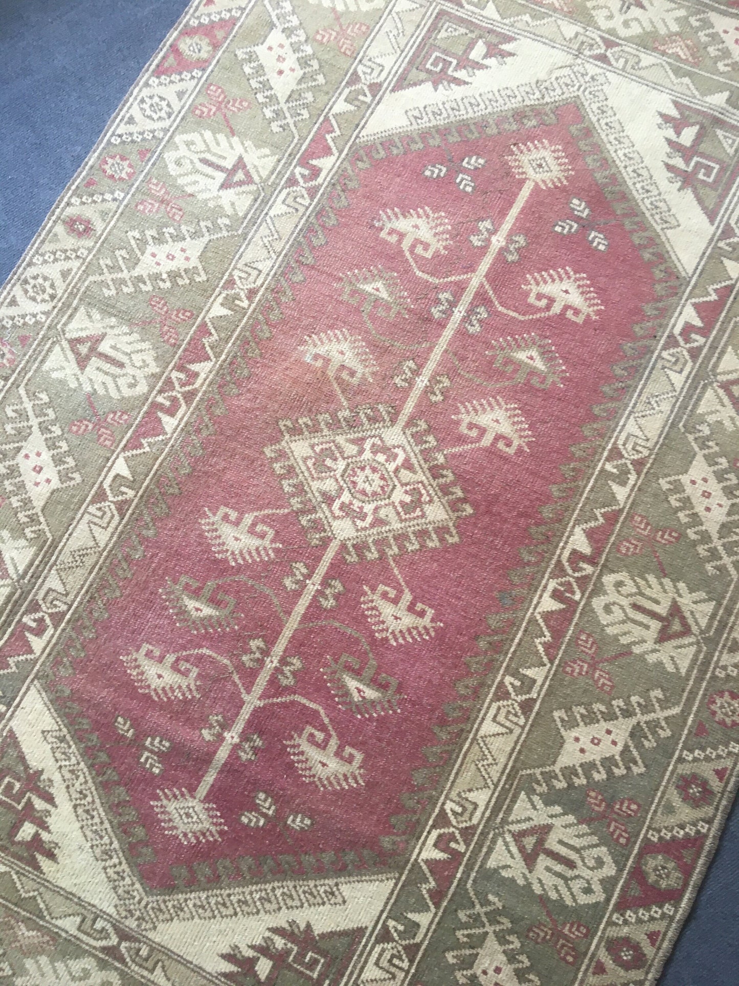 4x6 feet green turkish living room floor wide rug, handmade wool large entryway carpet, vintage oushak big bedroom area rug, red bohem rug