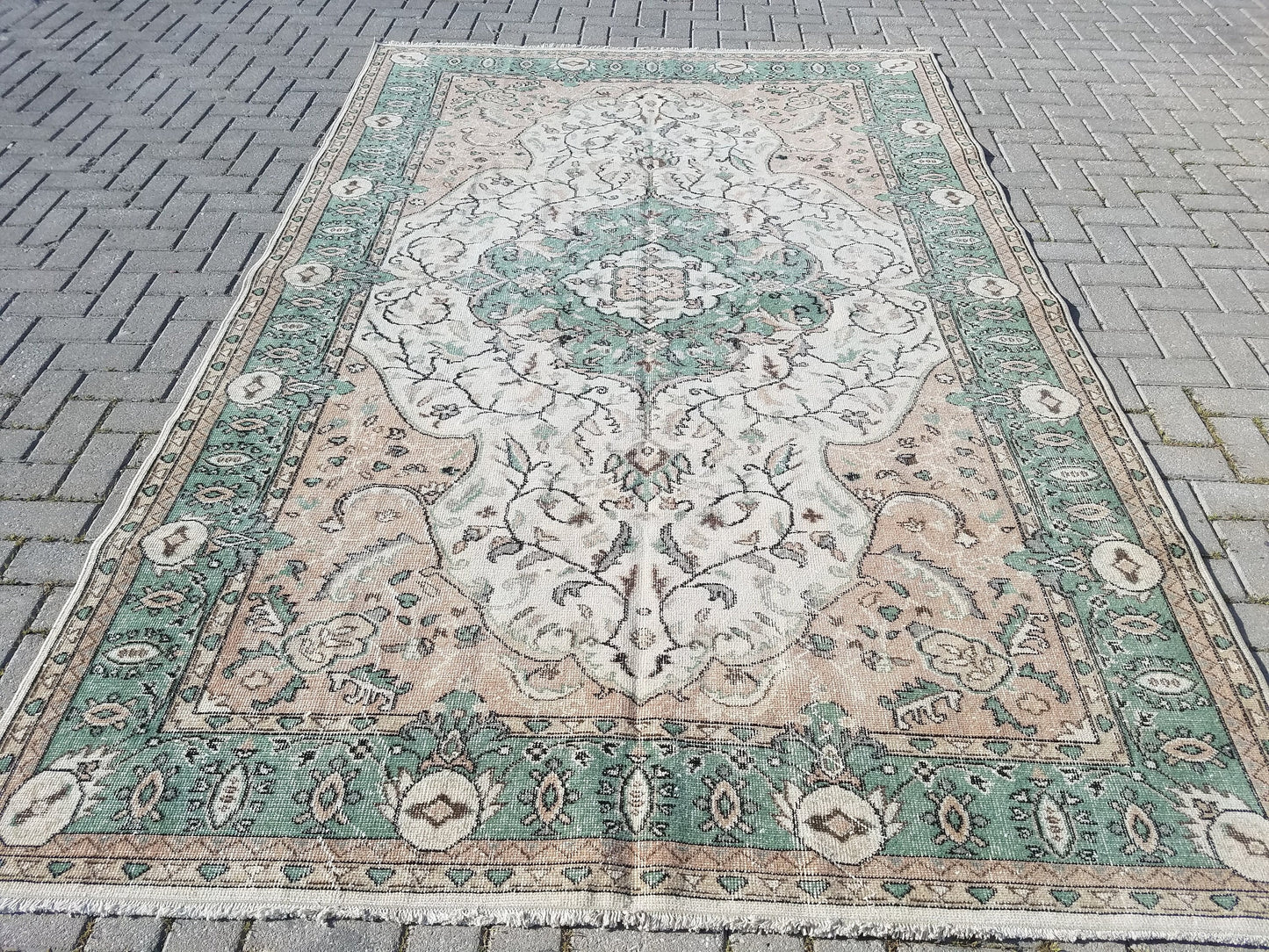 Oushak rug 6.3x10 vintage large rug vintage hand made rug