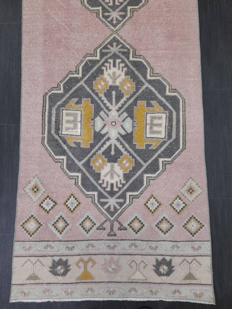 Vintage Hallwa Runner Rug Turkish Runner Rug 2.8 x 10.7 Vintage Runner Rug Oushak Runner Rug Kitchen Runner Wool Runner Rug Wool Rug