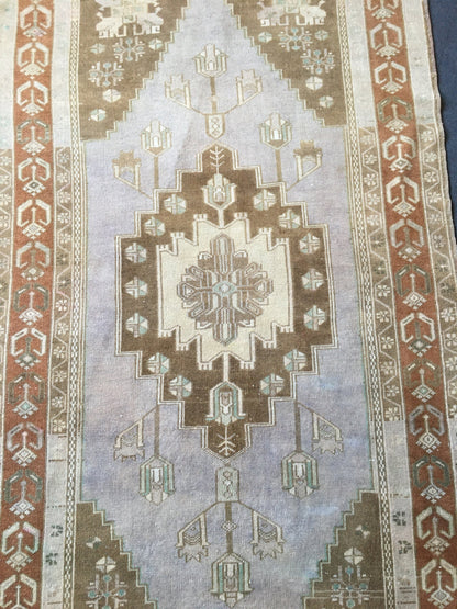 4x8.5 feet handmade natural turkish bedroom floor rug, vintage bedroom oushak large rug, bathroom area wide rug,living room brown large rug