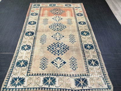 4.6 X 7.2 OUSHAK RUG TURKISH Oushak Rug Vintage Oushak Runner Rug Vintage Runner Rug Wool Oushak Rug Hand Made Rugs Vintage Turkish Rug