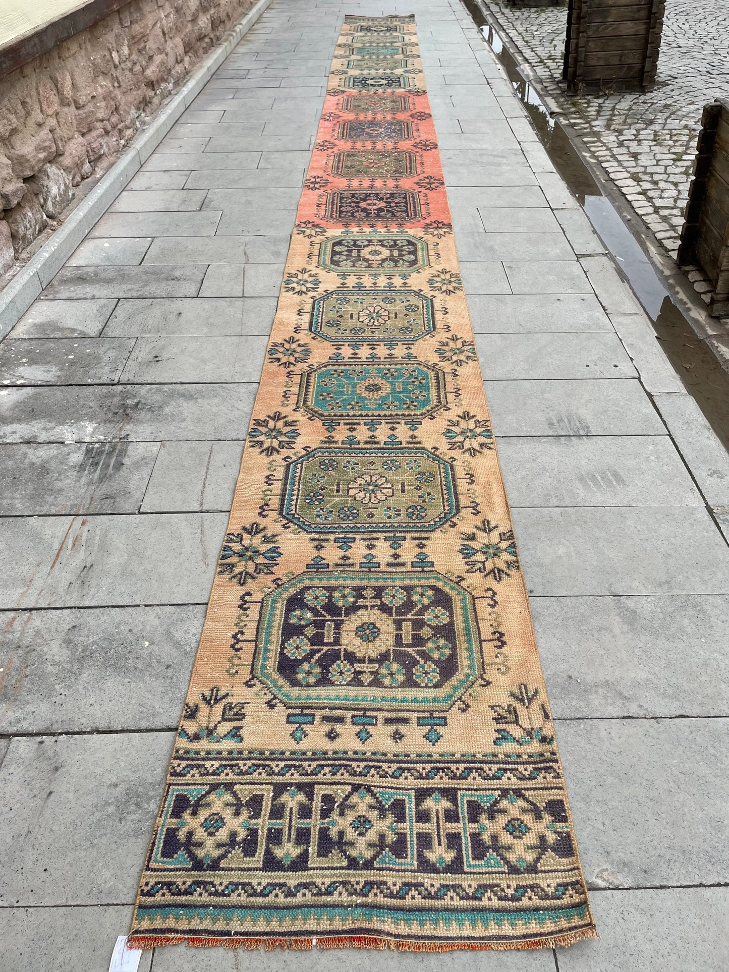 Vintage Staircase Runner Rug 2.3 x 27 ft Extra Long TURKISH Runner Rug Vintage Runner Rug Distressed Runner Rug  Runner Hand Knotted Runner