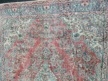 5.3 x 8.3 OUSHAK RUG TURKISH Oushak Rug Vintage Oriental Rug Vintage Runner Rug Wool Rug Hand Made Rugs Vintage Turkish Rug