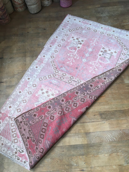 3x5 feet turkish handmade rug, vintage large rug,kitchen wide rug, living room rug, bohemian rug, oushak turkish wool rug, hallway mini rug