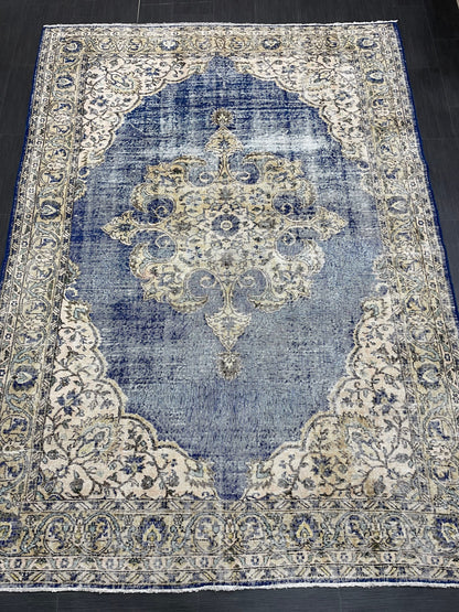 Large Distressed OUSHAK RUG 6.7 x 9.5 TURKISH Oriental Rug Vintage Persian Rug Vintage Rug Wool Oushak Rug Hand Made Rug Vintage Turkish Rug