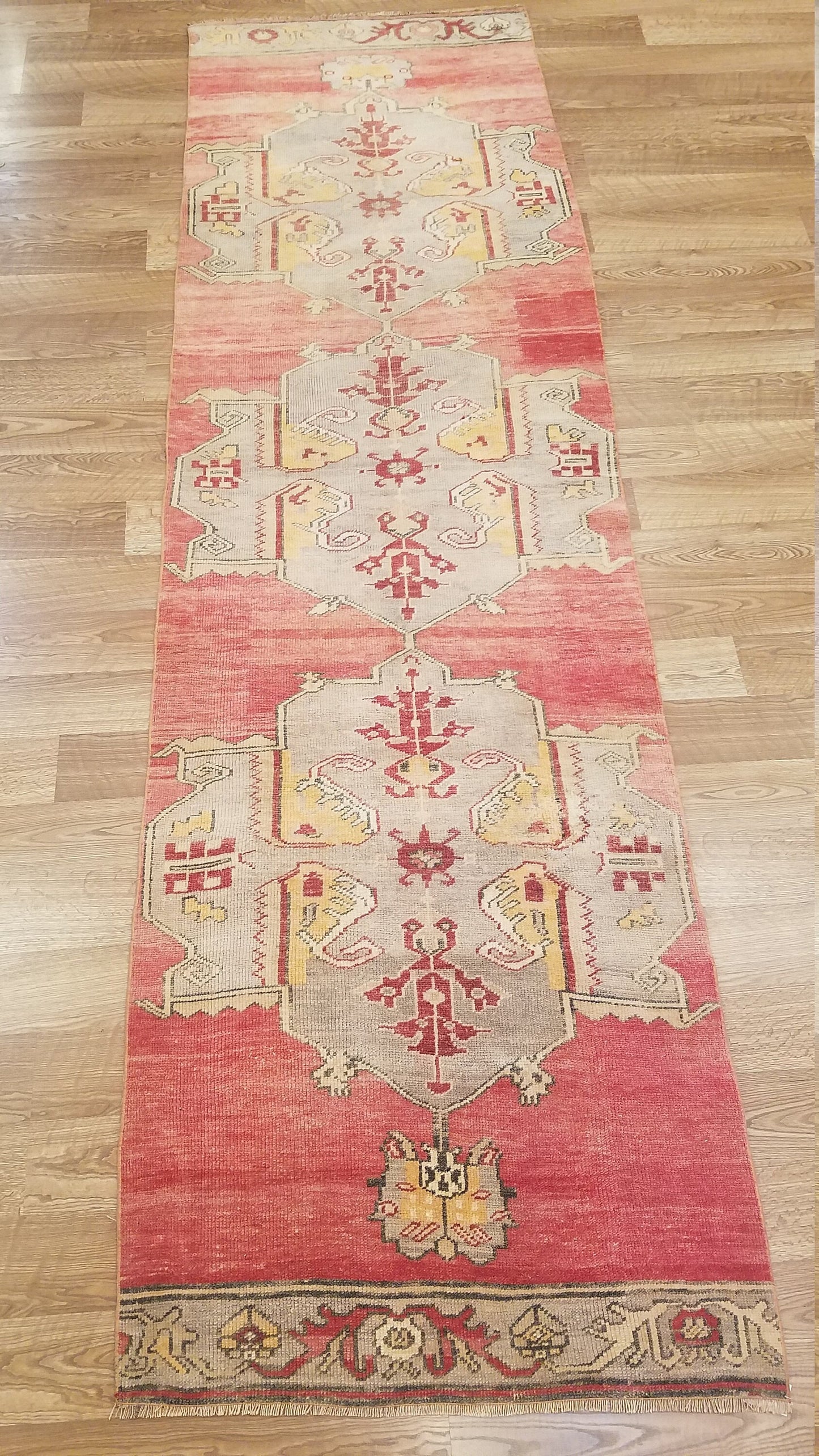 12'x3'6 vintage hallway runner rug,unique hand made runner kitchen runner rug