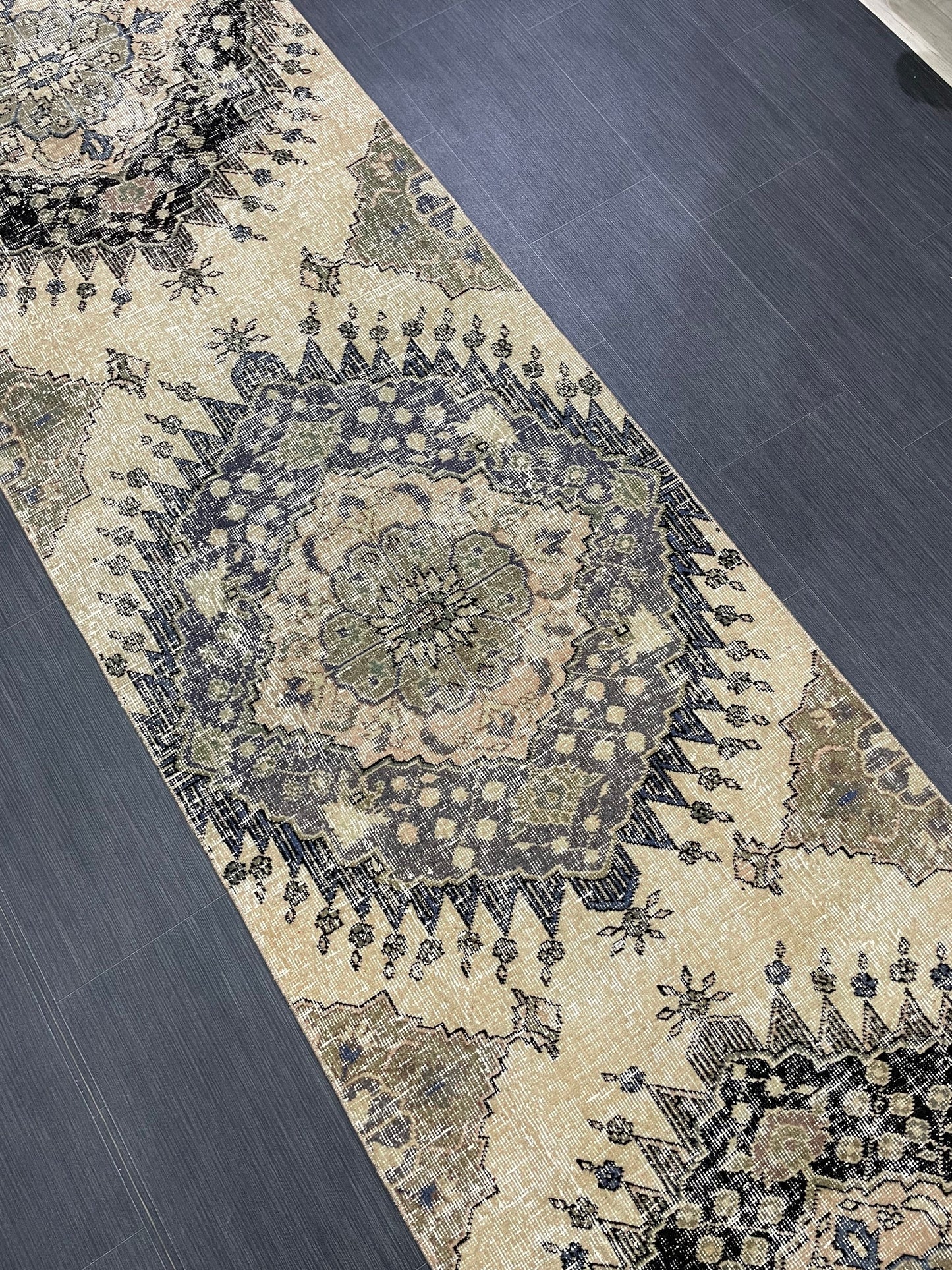 Vintage Oriental Runner Rug Muted Turkish Runner Rug 2.8 x 13 Handmade Vintage Runner Rug Hallway Runner Rug Muted Runner Rug