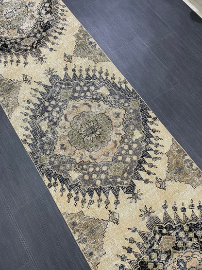 Vintage Oriental Runner Rug Muted Turkish Runner Rug 2.8 x 13 Handmade Vintage Runner Rug Hallway Runner Rug Muted Runner Rug