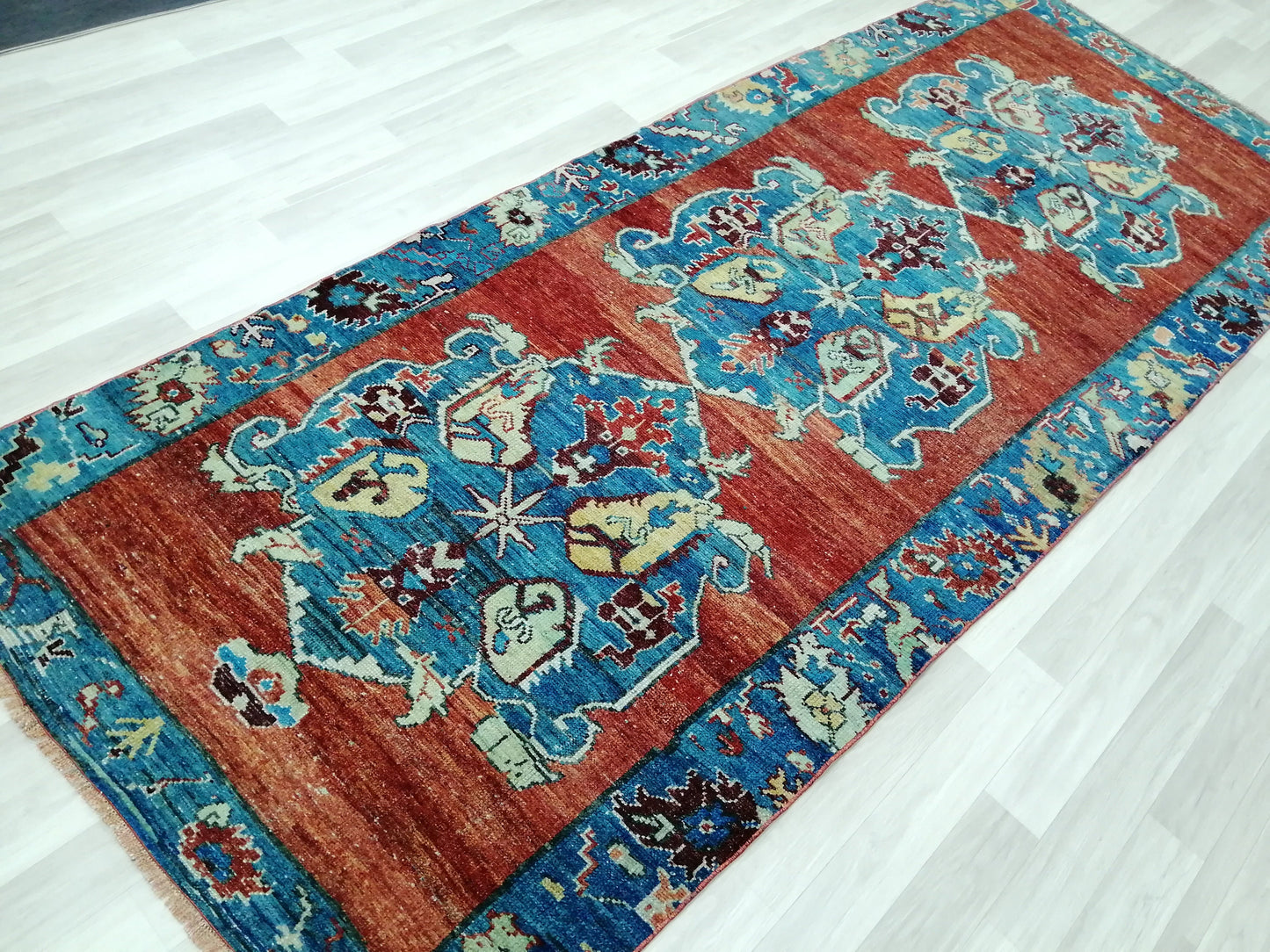 4x10 OLD Oushak Runner Rug Turkish Runner Rug Vintage Runner Rug Hallway Runner Rug Kitchen Runner Rug Wool Runner Rug Wool Oushak Rug