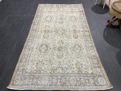 Neutral Rug, TURKISH 3.9 x 7 Rug,Distressed Vintage Antique Rug Vintage Wool Distressed Rug Neutral Handmade Rug