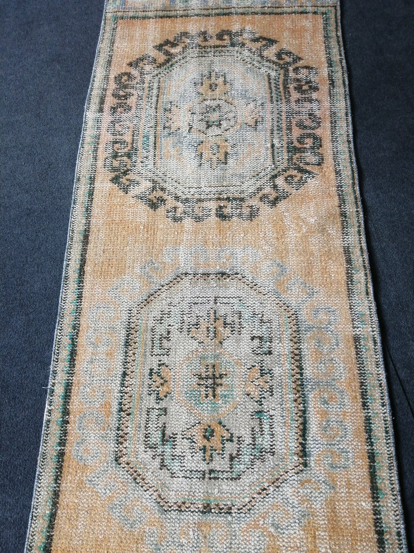 11.8 x 2.7 Muted Oushak Runner Rug Turkish Runner Rug Vintage Runner Rug Hallway Runner Rug Kitchen Runner Rug Wool Runner Rug