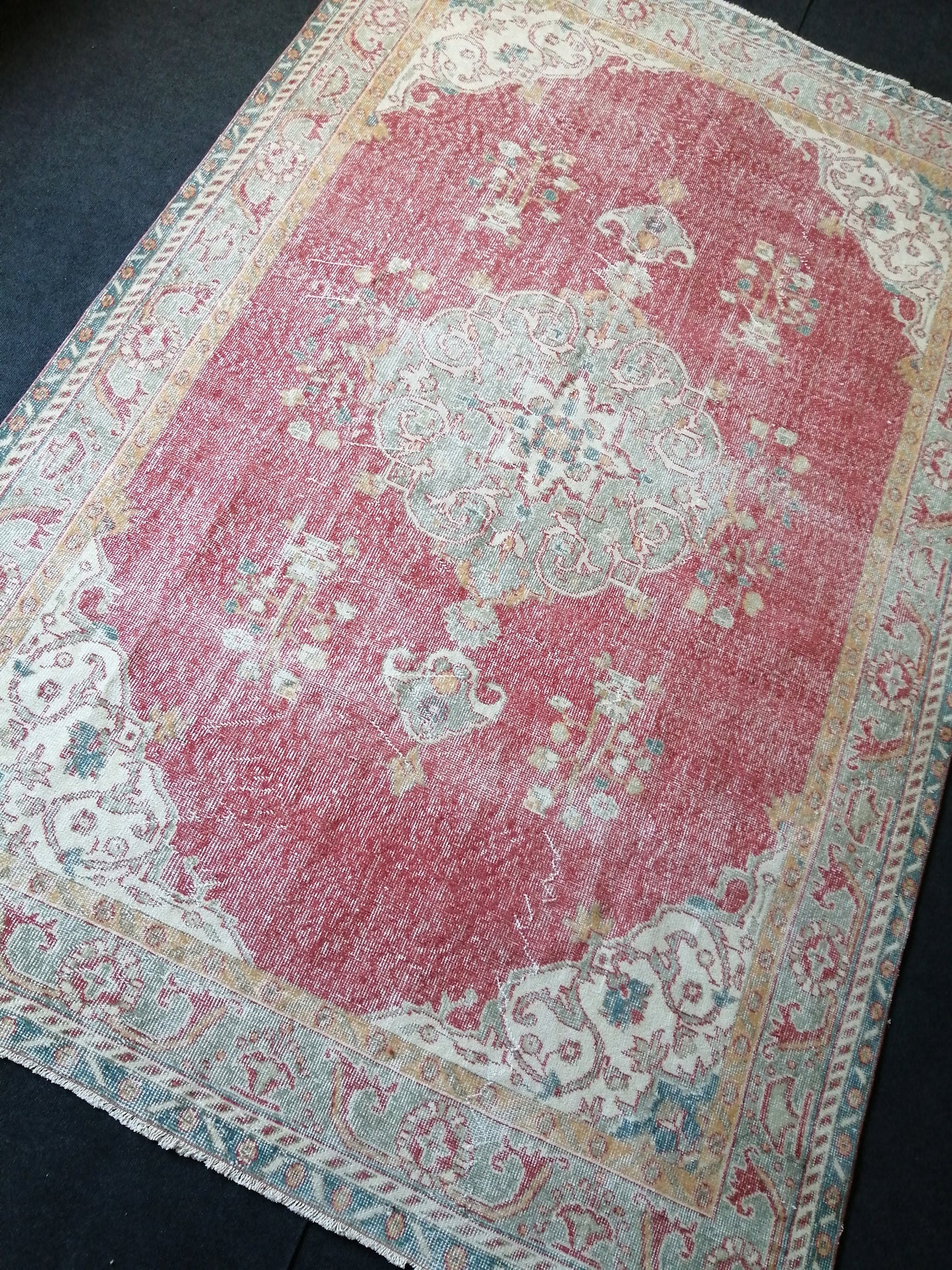 9.7 x 6.3 Vintage Rug TURKISH HAND MADE Rugs 10x6 Vintage Turkish Rug 6x10 Rug Large Turkish Oushak Rug, Vintage Oriental Rug Wholesale Rugs